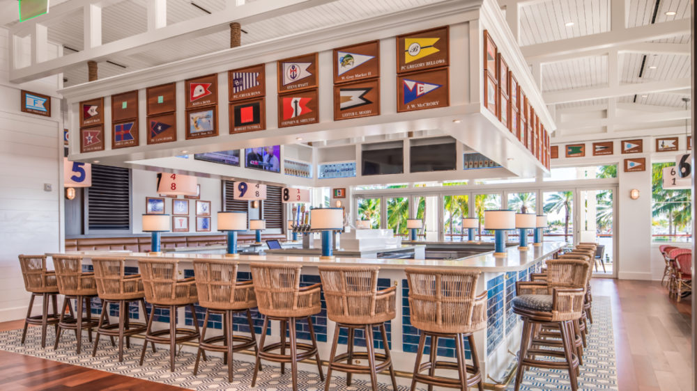 Recessed downlighting at Lauderdale Yacht Club